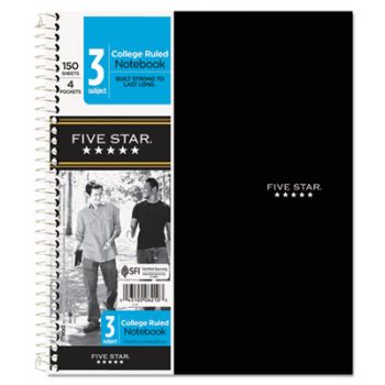 Wirebound Notebook, College Rule, 8 1/2 x 11, 3 Subject, 150 Sheets