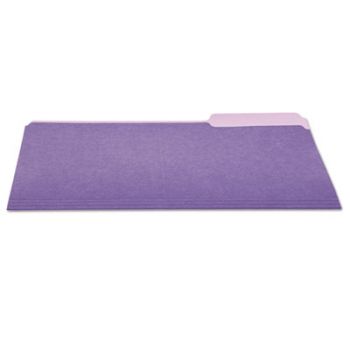 File Folders, 1/3 Cut One-Ply Top Tab, Letter, Violet/Light Violet, 100/Box
