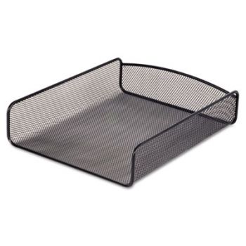 Desk Tray, Single Tier, Steel Mesh, Letter, Black