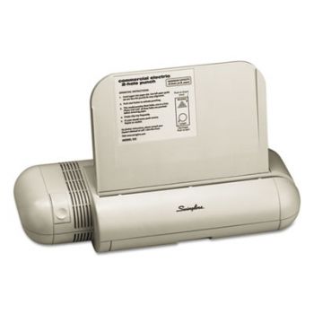 28-Sheet Commercial Electric Two-Hole Punch, Fixed 1/4" Holes, Platinum