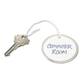 Metal Rim Tags, Metal/Paper, 2 1/4 dia, White, 500/Box