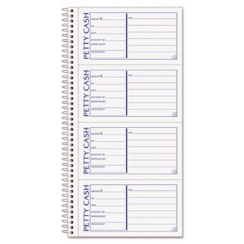 Petty Cash Receipt Book, 5 1/2 x 11, Two-Part Carbonless, 200 Sets/Book