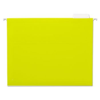 Hanging File Folders, 1/5 Tab, 11 Point Stock, Letter, Yellow, 25/Box