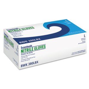 Disposable General-Purpose Nitrile Gloves, Large, Blue, 3.5 mil, 100/Box
