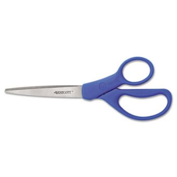 Preferred Line Stainless Steel Scissors, 8" Long, Blue, 2/Pack