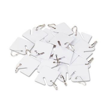 Replacement Slotted Key Cabinet Tags, 1 5/8 x 1 1/2, White, 20/Pack