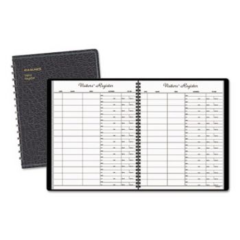Recycled Visitor Register Book, Black, 8 1/2 x 11