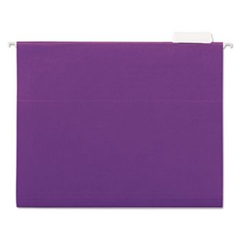 Hanging File Folders, 1/5 Tab, 11 Point Stock, Letter, Violet, 25/Box