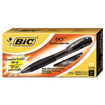 BU3 Retractable Ballpoint Pen, Bold, 1.0mm, Black