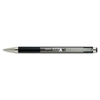 301A Retractable Ballpoint, 0.7 mm, Black Ink, Gunmetal Gray Barrel, Dozen