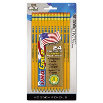 USA Gold Series #2 Pencils, Cedar, Yellow, 24/Pk