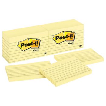 Original Pads in Canary Yellow, 3 x 5, Lined, 100/Pad, 12 Pads/Pack