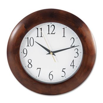 Round Wood Clock, 12-3/4", Cherry