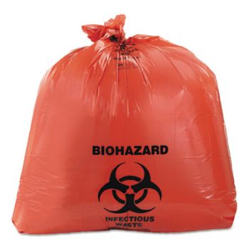 Healthcare Biohazard Printed Can Liners, 40-45 gal, 3mil, 40 x 46, Red, 75/CT
