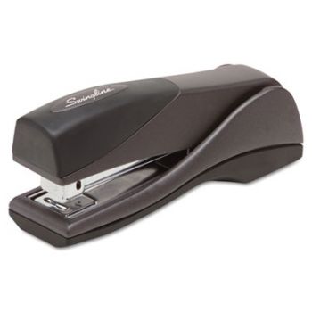Optima Grip Compact Stapler, Half Strip, 25-Sheet Capacity, Graphite