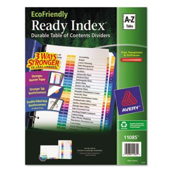 Ready Index Customizable Table of Contents Multicolor Dividers, 26-Tab, Letter