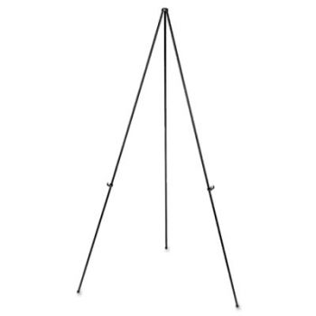 Heavy-Duty Instant Setup Foldaway Easel, Adjusts 25" - 63" High, Aluminum, Black