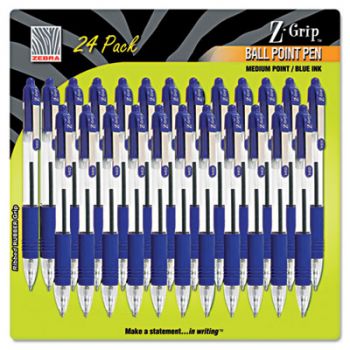 Z-Grip Retractable Ballpoint Pen, Blue Ink, Medium, 24/Pack