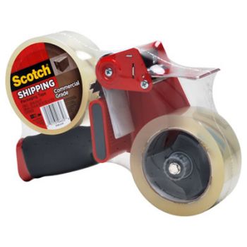 Packaging Tape Dispenser with 2 Rolls of Tape, 1.88" x 54.6yds