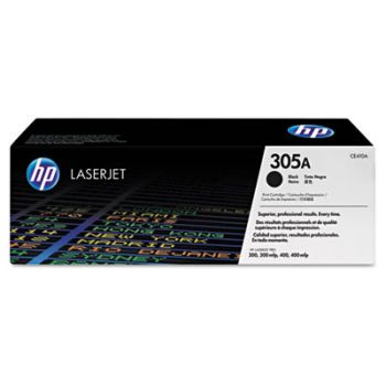 HP 305A, (CE410A) Black Original LaserJet Toner Cartridge, 2200 Page-Yield