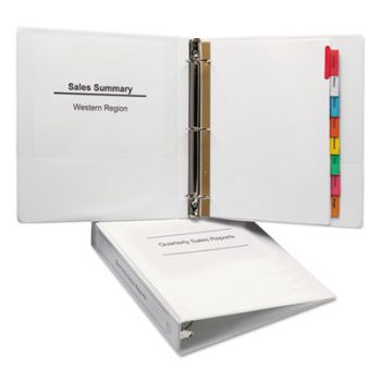 Economy View Binder w/Round Rings, 11 x 8 1/2, 1 1/2" Cap, White