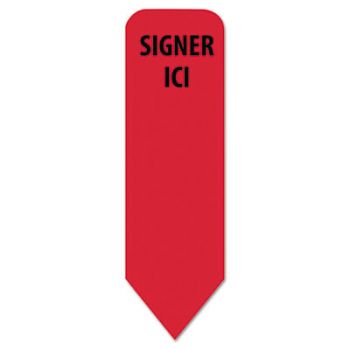 French Arrow Message Page Flags in Dispenser, SIGNER ICI, Red, 120/PK