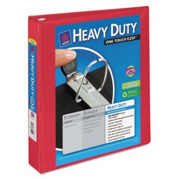 Heavy-Duty View Binder w/Locking 1-Touch EZD Rings, 1 1/2" Cap, Red