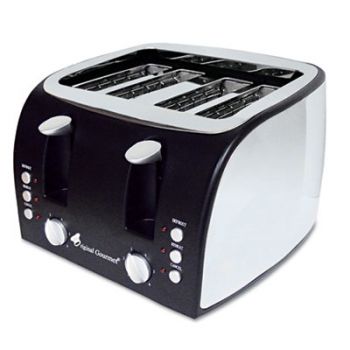 4-Slice Multi-Function Toaster with Adjustable Slot Width, Black/Stainless Steel