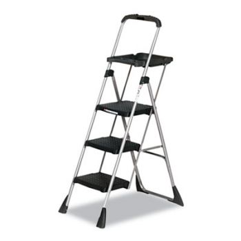 Max Work Platform Project Ladder, 225lbs Duty Rating, 22wx31dx55h, Steel, Black