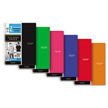 Wirebound Notebook, College Rule, 6 x 9 1/2, White, 2 Subject, 100 Sheets