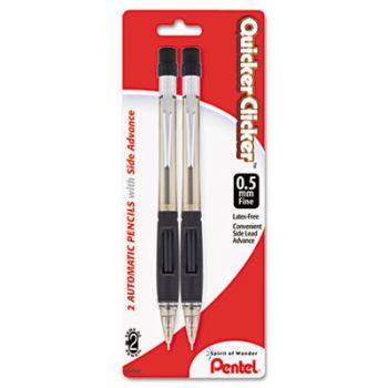Quicker Clicker Mechanical Pencil, 0.5 mm, Smoke, 2/Pk