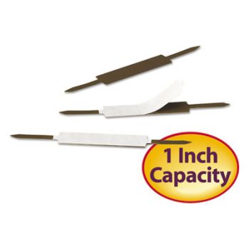 Standard Adhesive File Fasteners, 1" Capacity, Brown, 100/Box