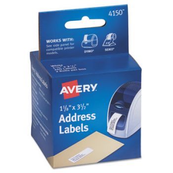 Thermal Printer Labels, Address, 1 1/8 x 3 1/2, White, 260 Labels/Box