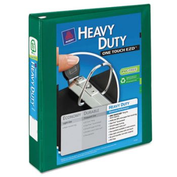 Heavy-Duty View Binder w/1-Touch Slant Rings, 11 x 8 1/2, 1 1/2", Green