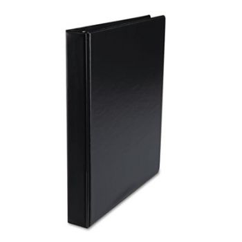 Suede Finish Round Ring Binder, 1" Capacity, Black