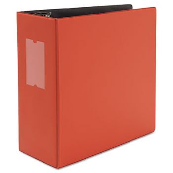 D-Ring Binder, 5" Capacity, 8-1/2 x 11, Red