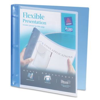 Flexible Round Ring Binder, 11 x 8 1/2, 1/2" Capacity, Blue