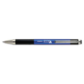 301A Retractable Ballpoint, 0.7 mm, Black Ink, Metallic Blue, Dozen