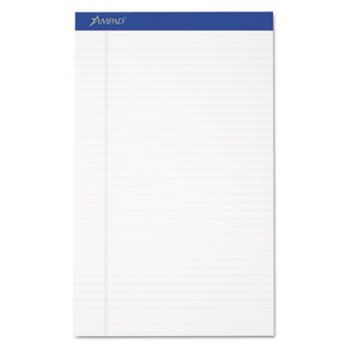Recycled Writing Pads, Legal, White, Perfed, 50 Sheets, Dozen