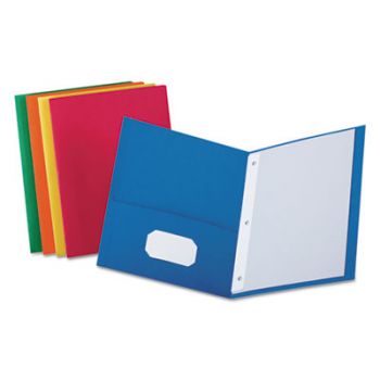Twin-Pocket Folders with 3 Fasteners, Letter, 1/2" Capacity, Assorted, 25/Box