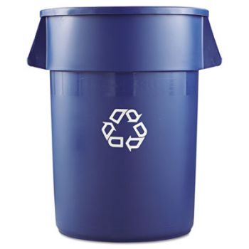 Brute Recycling Container, Round, 44 gal, Blue
