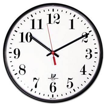 Quartz Slimline Clock, 12-3/4", Black
