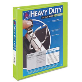 Heavy-Duty View Binder w/Locking 1-Touch EZD Rings, 1" Cap, Chartreuse