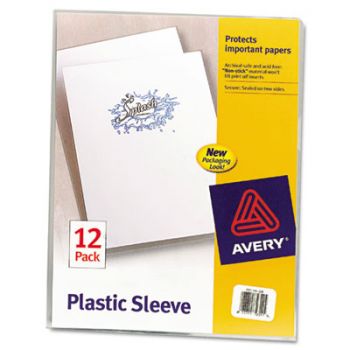 Clear Plastic Sleeves, Polypropylene, Letter, 12/Pack