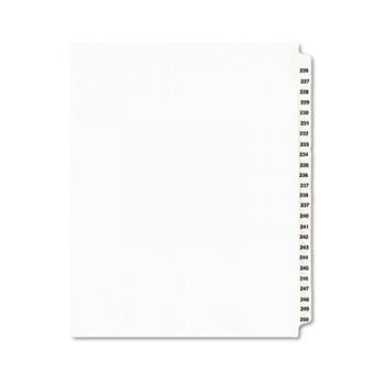 Avery-Style Legal Side Tab Divider, Title: 226-250, Letter, White, 1 Set