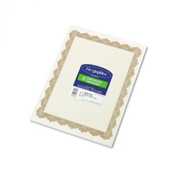Parchment Paper Certificates, 8-1/2 x 11, Optima Gold Border, 25/Pack