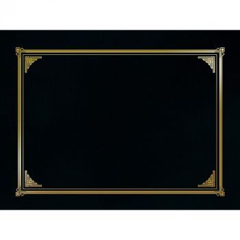 Certificate/Document Cover, 12 1/2 x 9 3/4, Black, 6/Pack