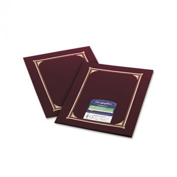 Certificate/Document Cover, 12 1/2 x 9 3/4, Burgundy, 6/Pack