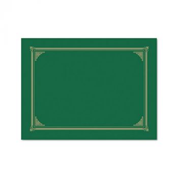Certificate/Document Cover, 12 1/2 x 9 3/4, Green, 6/Pack