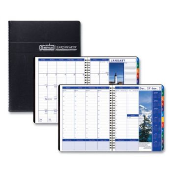 Earthscapes Weekly/Monthly Planner, 8-1/2 x 11, Black, 2021